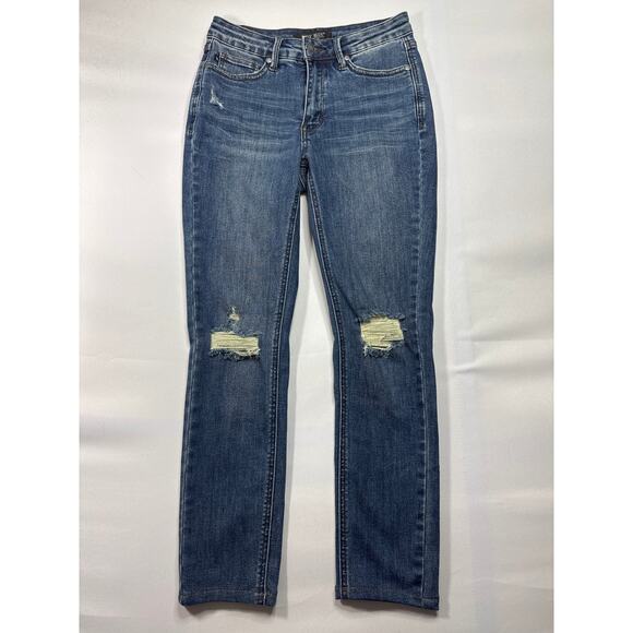 Judy Blue Denim - Judy Blue Women's Distressed Skinny Fit Blue Stretch Denim Jeans -3/26 (26x25.5)